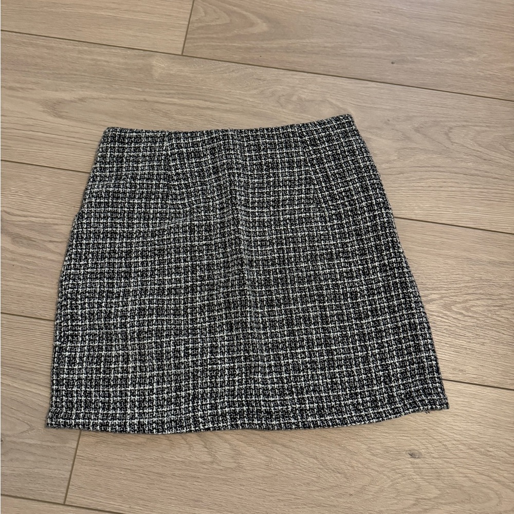 SHEIN Black and White Tweed Pencil Skirt